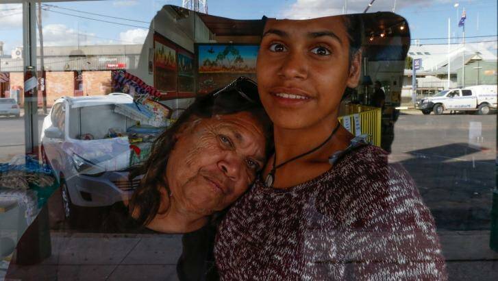 Walgett High School student, Keria Fernando,16, with her grandmother, Iris Fernando. Photo: Peter Rae