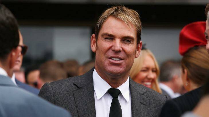 Shane Warne at the races in Melbourne last year. Photo: Darrian Traynor