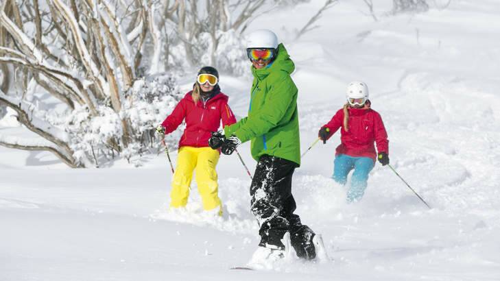 Snow-offs: Family fun at Falls Creek. Photo: Charlie Brown Photography