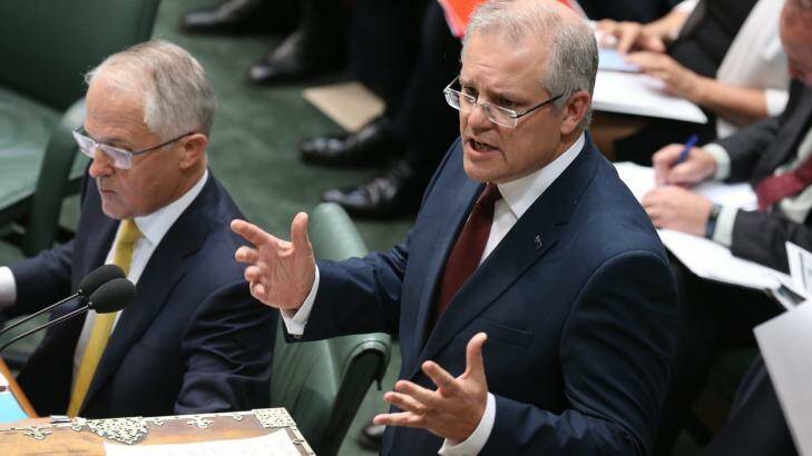 Treasurer Scott Morrison during question time - he says doing nothing is not an option when it comes to tax reform. Photo: Andrew Meares