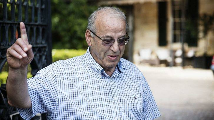 Eddie Obeid outside his Hunters Hill mansion in 2014. Photo: Christopher Pearce