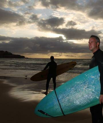 Peter Huggins, at Bondi, sees no cause for alarm over sharks. Photo: Peter Rae