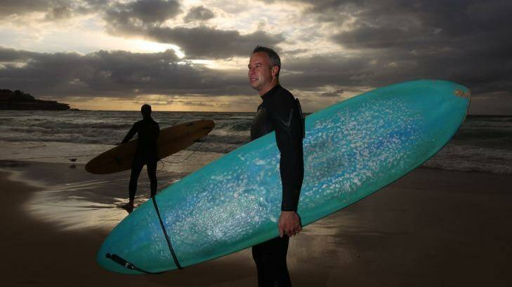 Peter Huggins, at Bondi, sees no cause for alarm over sharks. Photo: Peter Rae