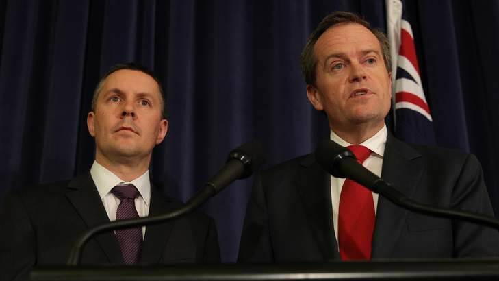Labor's environment spokesman Mark Butler and Opposition Leader Bill Shorten. Mr Butler has given the strongest indication yet that Labor may increase its emissions reduction targets. Photo: Alex Ellinghausen