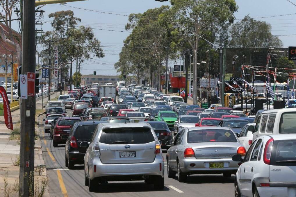Chockers: Parramatta Road near Flemington Markets.  Photo: Anthony Johnson