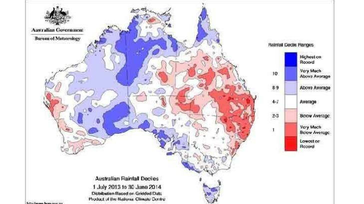 Dry in the east and far west. Photo: BoM
