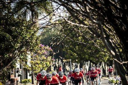 Ghostbusting: Lycra-clad cyclists in Rookwood Cemetery. Photo: Philip Le Masurier