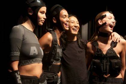 Action gear: Alexander Wang launches his performance wear collection for H&M with models Joan Smalls and Karlie Kloss.