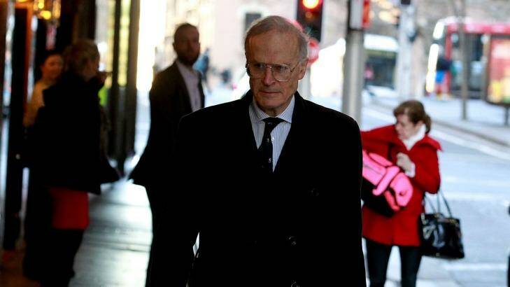 Dyson Heydon arrives at the royal commission on Monday morning ahead of delivering his decision. Photo: Ben Rushton