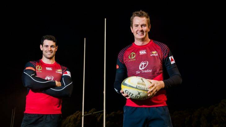 Gungahlin Eagles duo Andrew Barrell and Ben McGee will celebrate their 150th John I Dent Cup games on Saturday. Photo: Elesa Kurtz