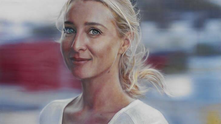Vincent Fantauzzo's portrait of Asher Keddie, titled <i>Love Face</i>. It won the People's Choice Award for last year's Archibald Prize.