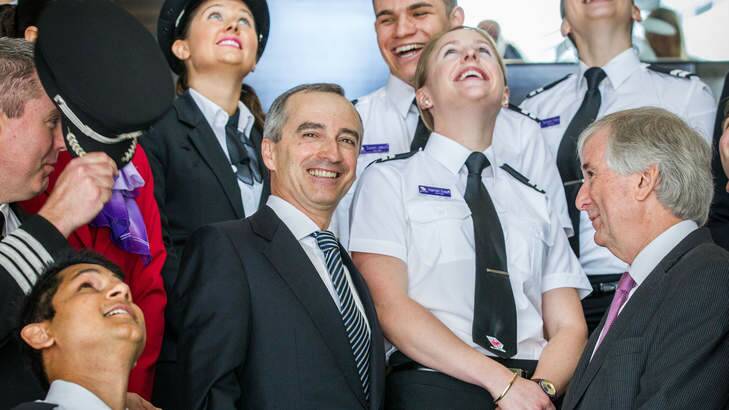 Virgin CEO John Borghetti (centre) has reportedly been critical of Australian aircraft maintenance work. Photo: Glenn Hunt