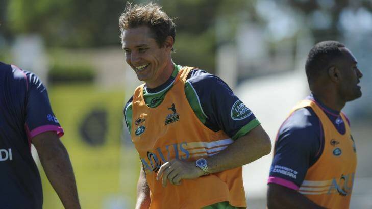 Brumbies coach Stephen Larkham says he's keen to stay in Canberra. Photo: Graham Tidy
