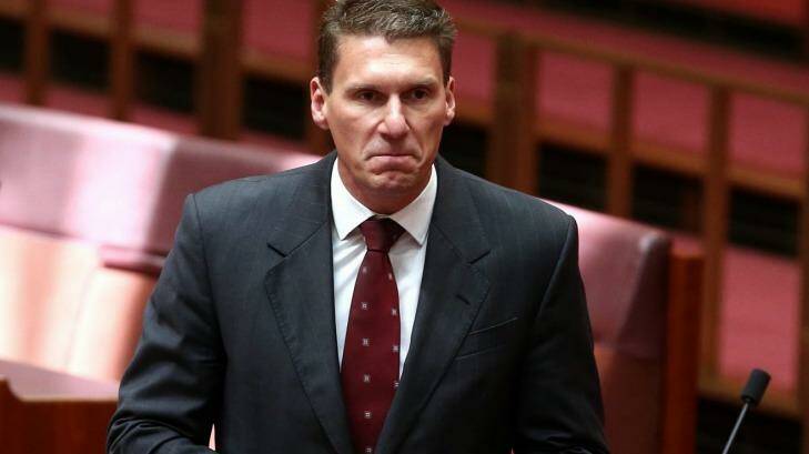 Cory Bernardi has demanded answers from the AIS on its dining hall meats.  Photo: Alex Ellinghausen