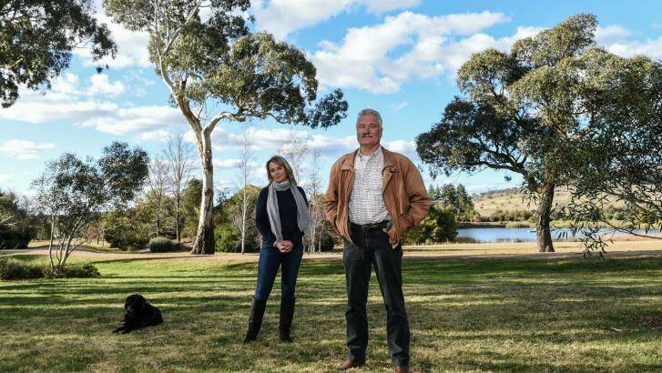 Peter and Kim Martin on their property in Sutton Forest which is under threat of underground  mining .
 Photo: Brendan Esposito