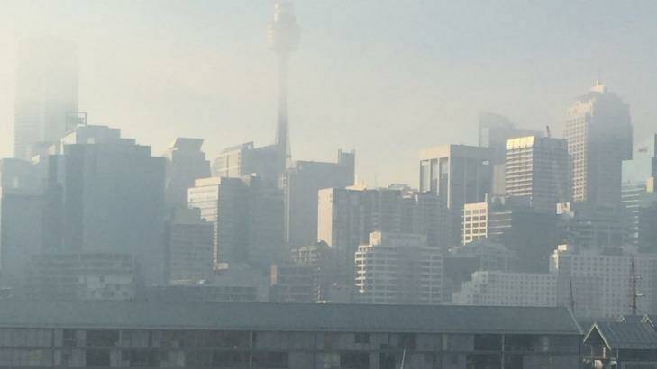A range of hazard reduction fires, some in the Blue Mountains, has shrouded Sydney in smoke. Photo: Andrew Darby