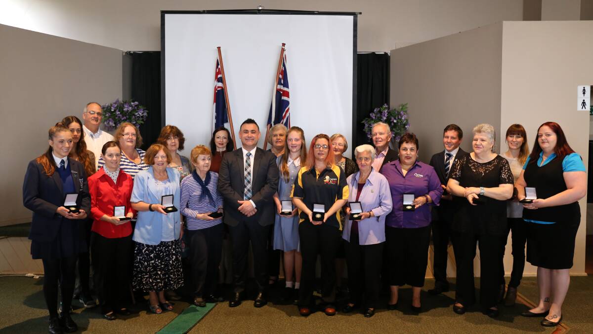 Member for Monaro John Barilaro with volunteers, recognised with Monaro Service Awards.