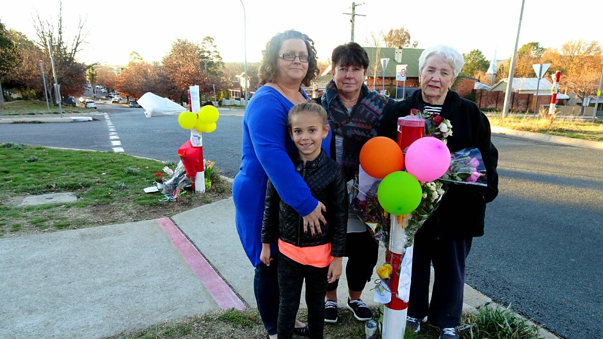 Kevin's family: Granddaughter Rhiannon O'Brien, 9, daughters Tracey Whittaker and Maree Henjak, and wife Pat King. Photo: Kimberley Le Lievre.