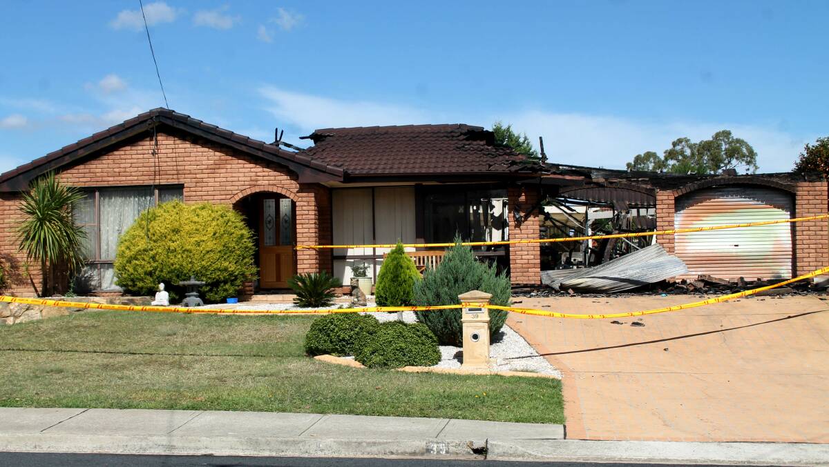 The home at Crest Park Parade which was destroyed by fire in the early hours of this morning.
