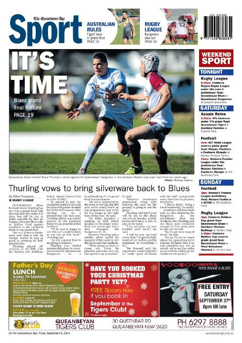 Queanbeyan Age front and back pages 2014 | July - December