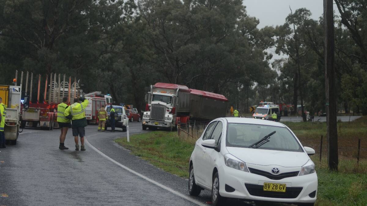 YOUNG: A motorcyclist died after a crash involving two bikes and a truck on the Olympic Highway near the Bendick Murrell turnoff, about 25km north-east of Young at 10.15am on Friday, March 28 morning.