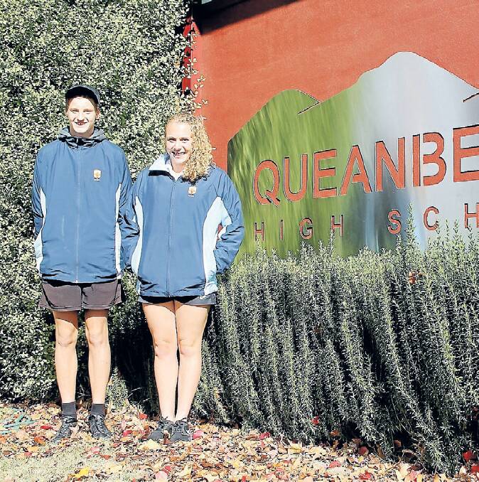 Queanbeyan High School students Brad Rauter and Emily Siciliano have just returned from the All Schools Swimming Championships in Sydney. Photo: Gemma Varcoe.  