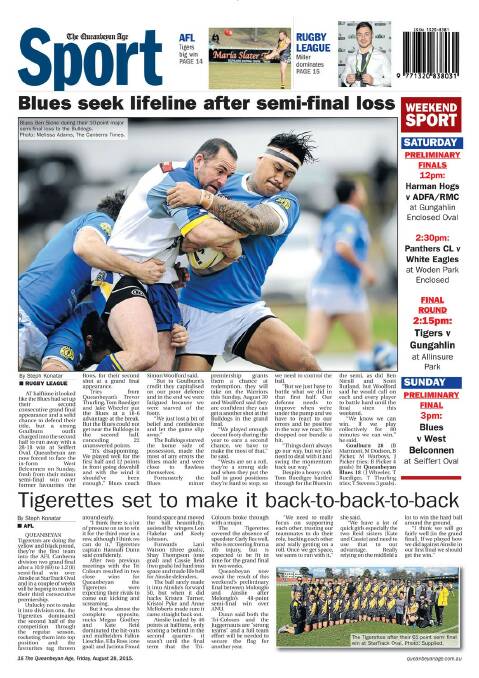 Queanbeyan Age: Front & Back Pages 2015