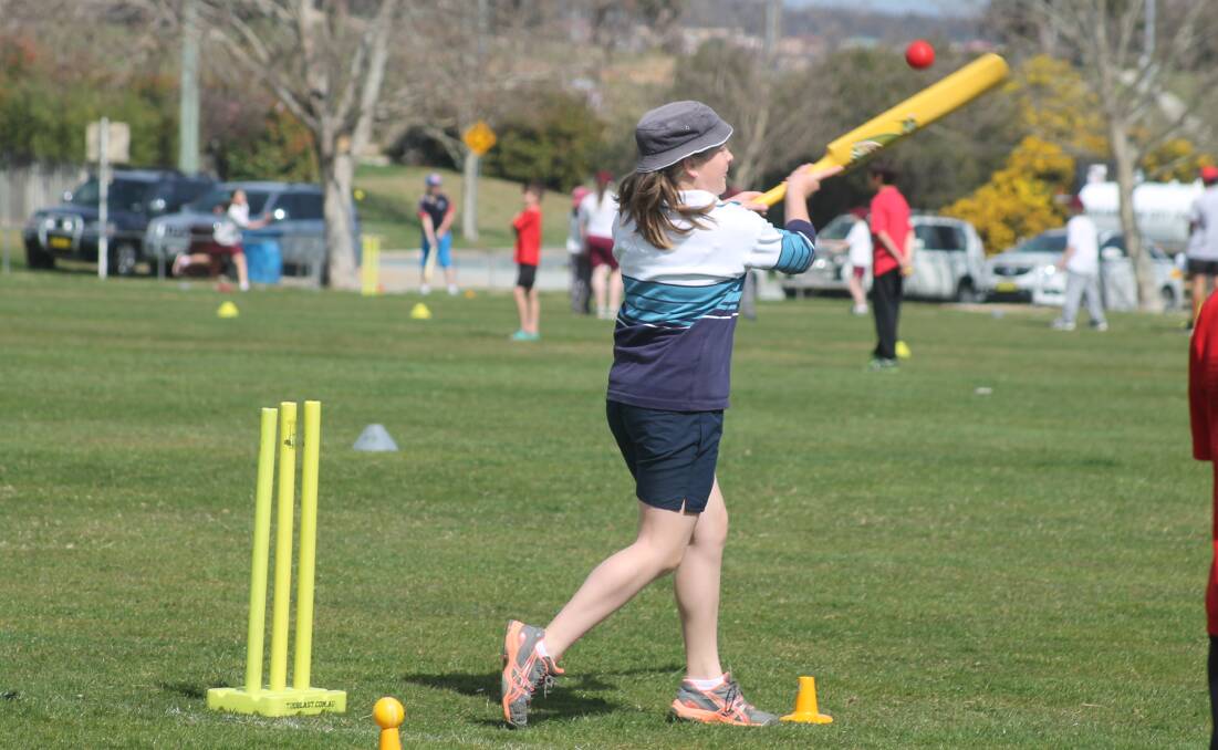 CRICKET ACT stopped in at Queanbeyan's Wright Park on Monday to take just under 400 primary school students through the Milo Twenty Twenty Blast program, officially marking the start of cricket action in the region.