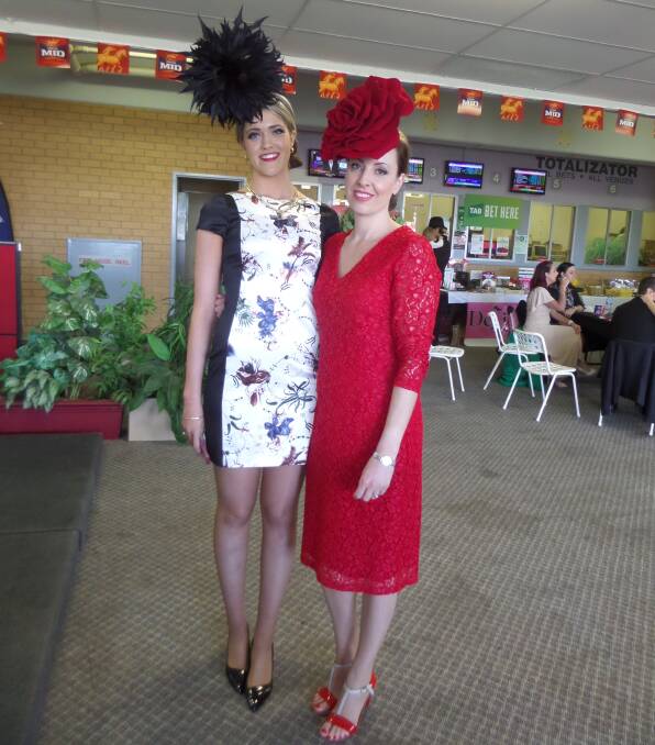 Women from all over Queanbeyan turned out to the Queanbeyan Race Club on Mother's Day last Sunday in fancy dress. Pictured is Mercia Neville and Danielle Cleary. Photo: supplied.