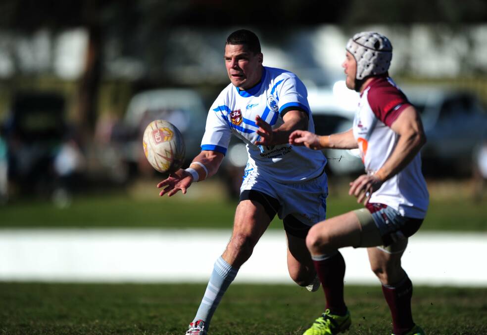 Queanbeyan Blues forward Trevor Thurling in action against the Queanbeyan Kangaroos in the Canberra Raiders Cup major semi-final two weeks ago. Photo: Melissa Adams.