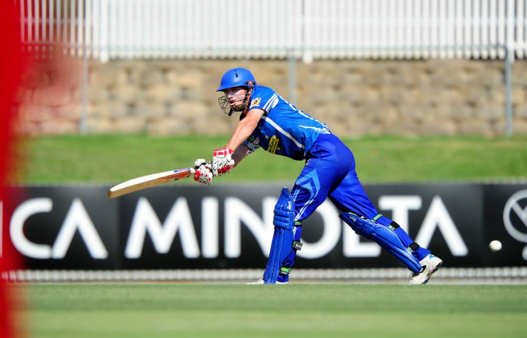Queanbeyan cricketer Blake Dean batting for Queanbeyan in February this year. Photo: The Canberra Times.