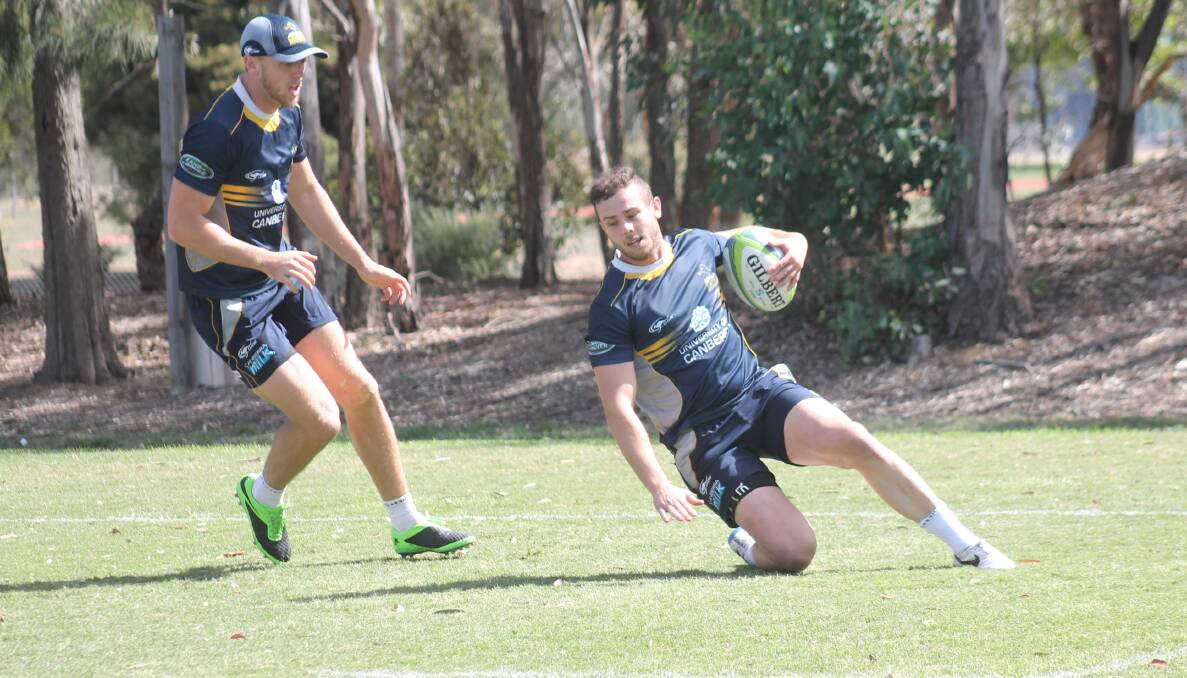 Queanbeyan Whites junior Robbie Coleman will rack up his 50th ACT Brumbies cap when the side takes on the NSW Waratahs in Sydney on Saturday night. Photo: Joshua Matic.
