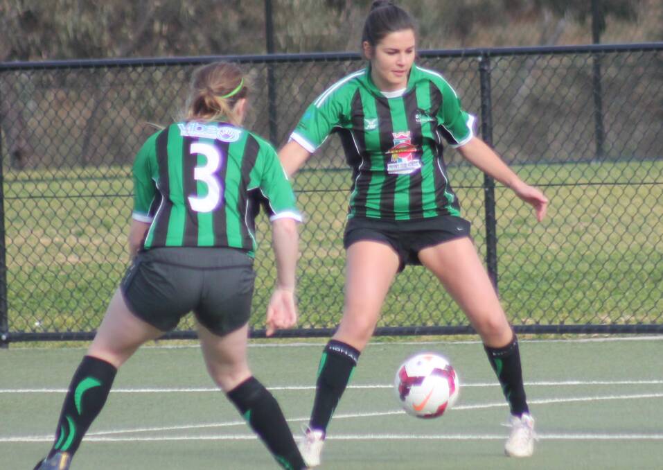 Monaro Panthers Women's Premier League player Ashleigh Palombi in action against ANU in May. Photo: Joshua Matic.