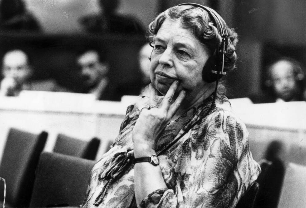 Eleanor Roosevelt at the United Nations. Getty images.