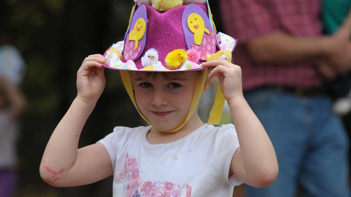 BATHURST: There were brightly coloured hats with bunny ears, Easter eggs and the odd chicken or two, as well as plenty of smiles at the Easter Hat Parade at Scallywags Child Care Centre. Photo: Zenio Lapka/Western Advocate.