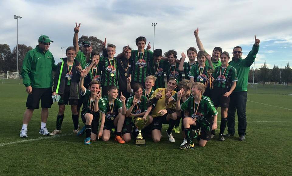 The Monaro Panthers NPL 14s squad after their grand final win. Photo: Supplied.
