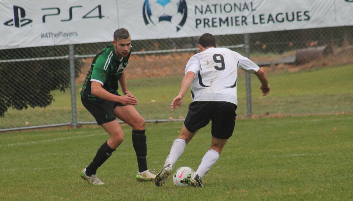 Panthers Daniel Linstead was once again solid in defence in Monaro's 2-3 loss to Gungahlin. Photo: Steph Konatar.