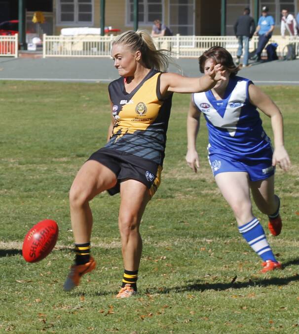 Ella Ross, pictured here in action earlier in the season, provided constant pressure in the Tigerettes' 77-point loss to top-placed Tuggeranong. Photo: Steph Konatar.