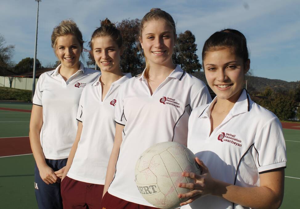 Bowyer sisters Lara, Hayley and Alana with cousin Claudia are all promising netballers. Steph Konatar.