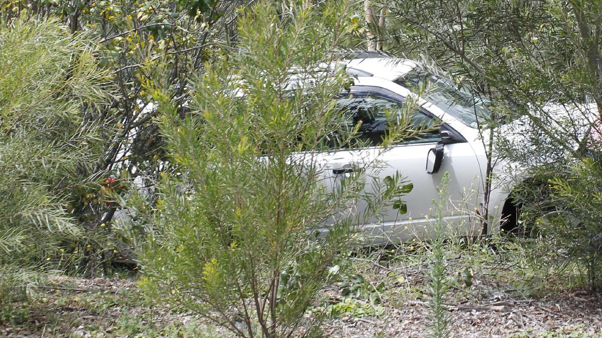This Subaru SUV plunged into bushland off Severne St just after midday today.