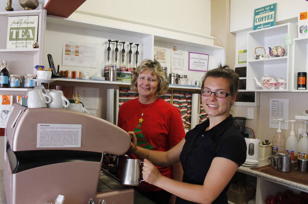 The new owner of the former Copper Kettle Cafe Rachel D'aquino with former owner Roslyn Bresnik.
