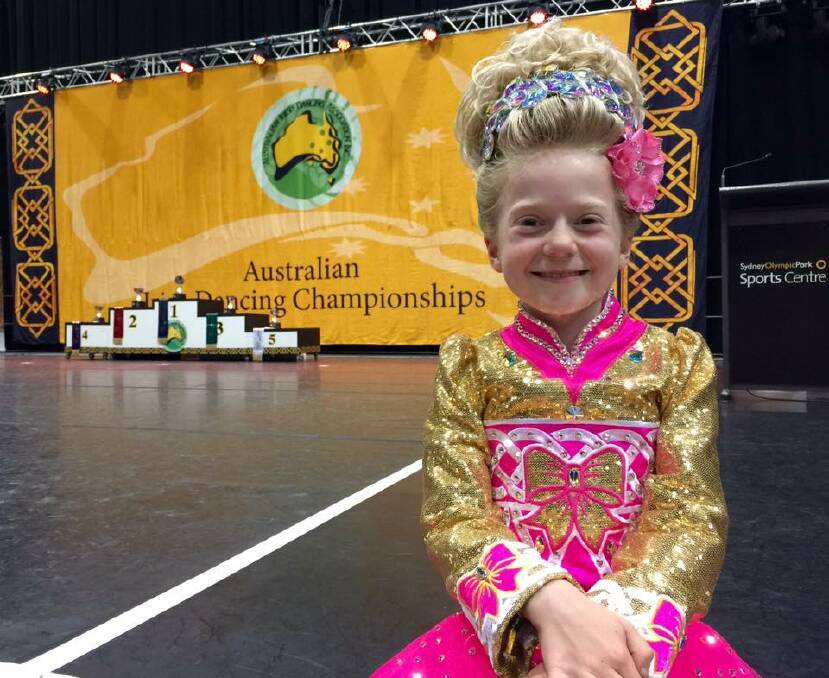 Queanbeyan's Emily O'Grady, 8, reached the top 10 of the Australian Irish Dancing Champions. Photo: Supplied.