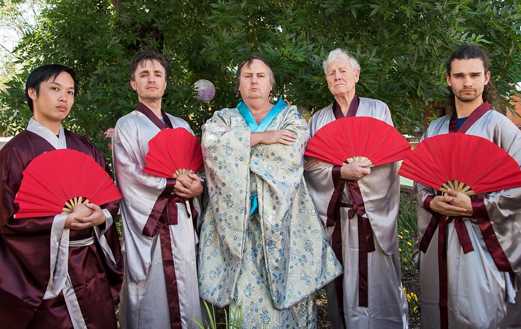 Jonathan Lee, David Leigh Terry Johnson, Phil Perman and Dan D'Abrera in the Queanbeyan Players production of 'The Mikado'. Photo: Rebecca Doyle.