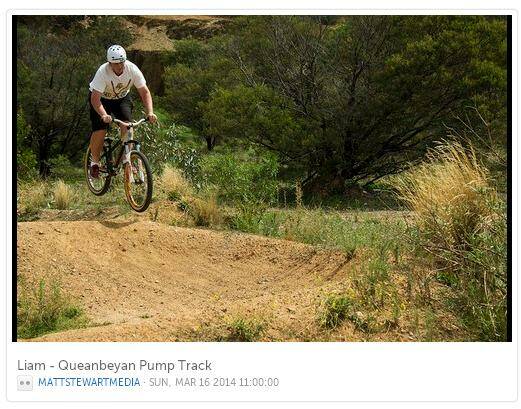 A local rider works the Queanbeyan pump track. Photo: Instagram / MattStewartMedia.