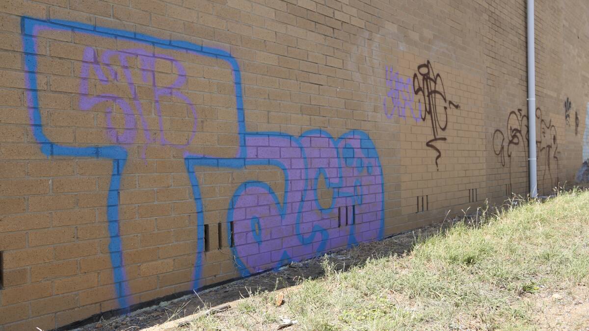 Graffiti at the Queanbeyan and District Basketball Courts. Photo: Kim Pham.