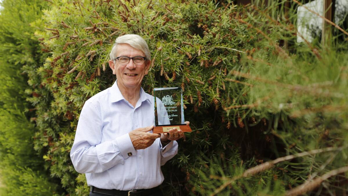 Queanbeyan City Council deputy mayor Peter Bray's tireless volunteering efforts have been recognised with a Premier's Award. Photo: Kim Pham.