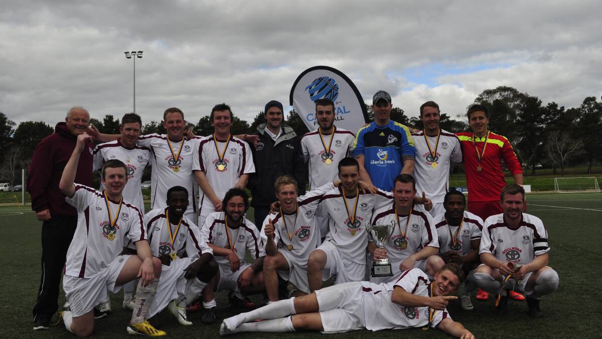 WINNERS: The
Goulburn Strikers are
State League Three
champions after they
convincingly beat the
UC Pumas 3-1 in the
grand-final at the
Hawker Football
Centre on Saturday
afternoon. Photo:
Chris Clarke.