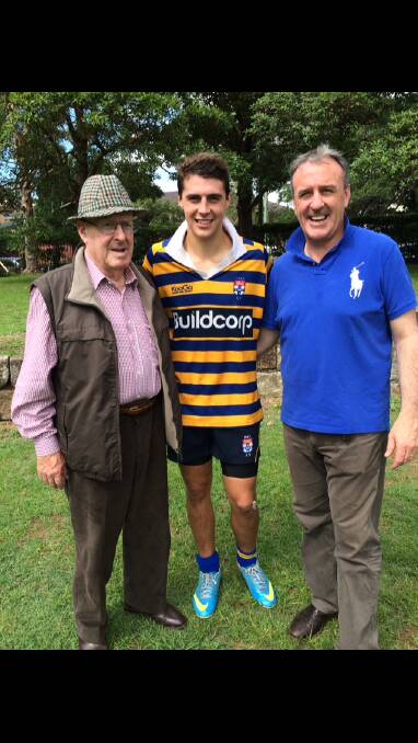 Col, Oliver and David Maxwell at a Sydney University rugby match in 2014. Photo: Maxwell family.