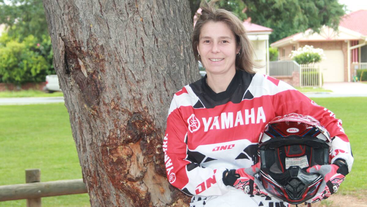 Corinna Erhardt of the ACT Motorcycle Club is just one of the many local riders who will be suiting up for the Kings and Queens race meeting this weekend. Photo: Gemma Varcoe.