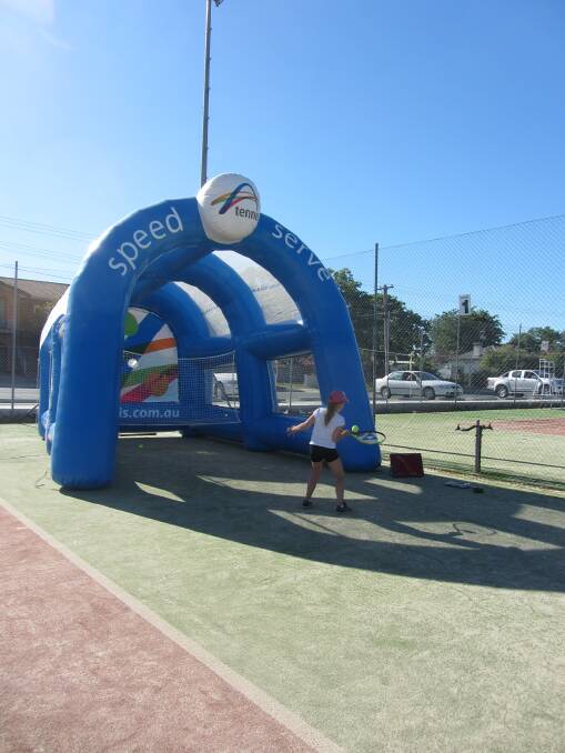 The Queanbeyan Park Tennis Club will be offering up a range of activities this Sunday, including the Speed Serve where you can test the mettle of your serve. Photo: Supplied.